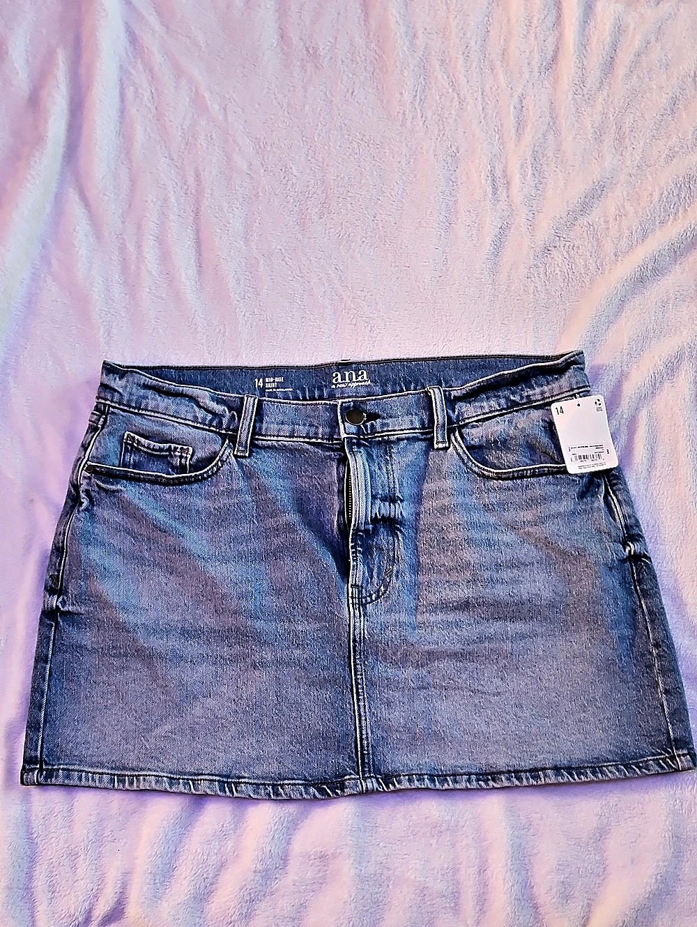 a.n.a Mid-Rise Denim Skirt Mini Skirt Blue Size 14